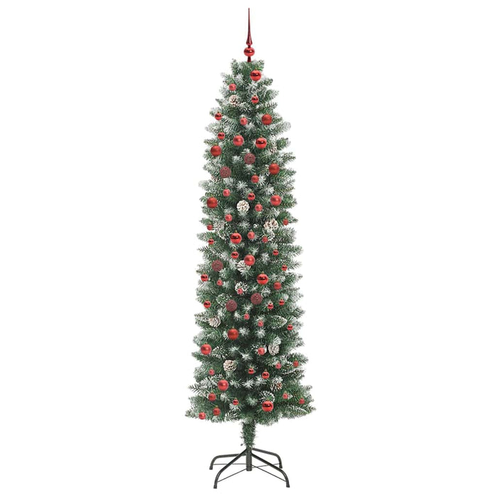 Copac Artificial Slăb de Crăciun cu 300 LED Verde și alb 210 cm - WALTI WALTI