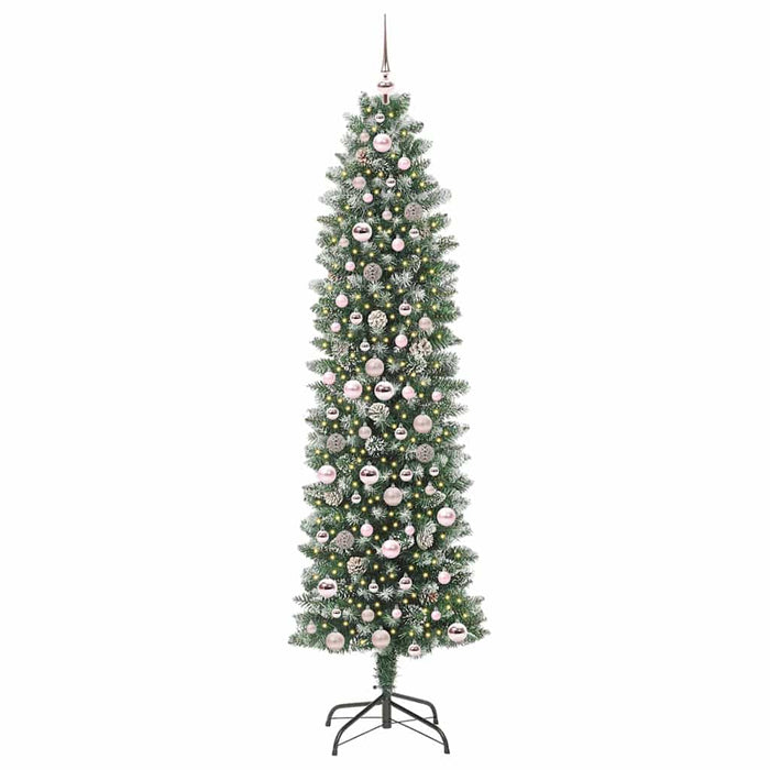 Copac Artificial Slăb de Crăciun cu 300 LED Verde și alb 210 cm - WALTI WALTI