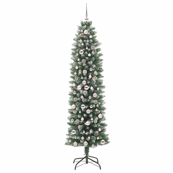 Copac Artificial Slăb de Crăciun cu 300 LED Verde și alb 210 cm - WALTI WALTI