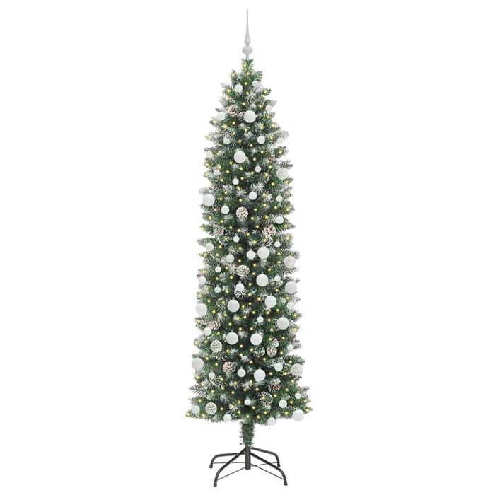 Copac Artificial Slăb de Crăciun cu 300 LED Verde și alb 210 cm - WALTI WALTI