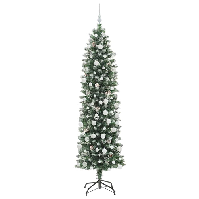 Copac Artificial Slăb de Crăciun cu 300 LED Verde și alb 210 cm - WALTI WALTI