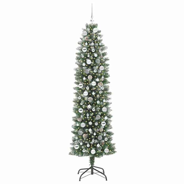 Copac Artificial Slăb de Crăciun cu 300 LED Verde și alb 210 cm - WALTI WALTI