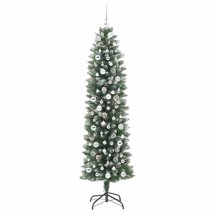 Copac Artificial Slăb de Crăciun cu 300 LED Verde și alb 210 cm - WALTI WALTI