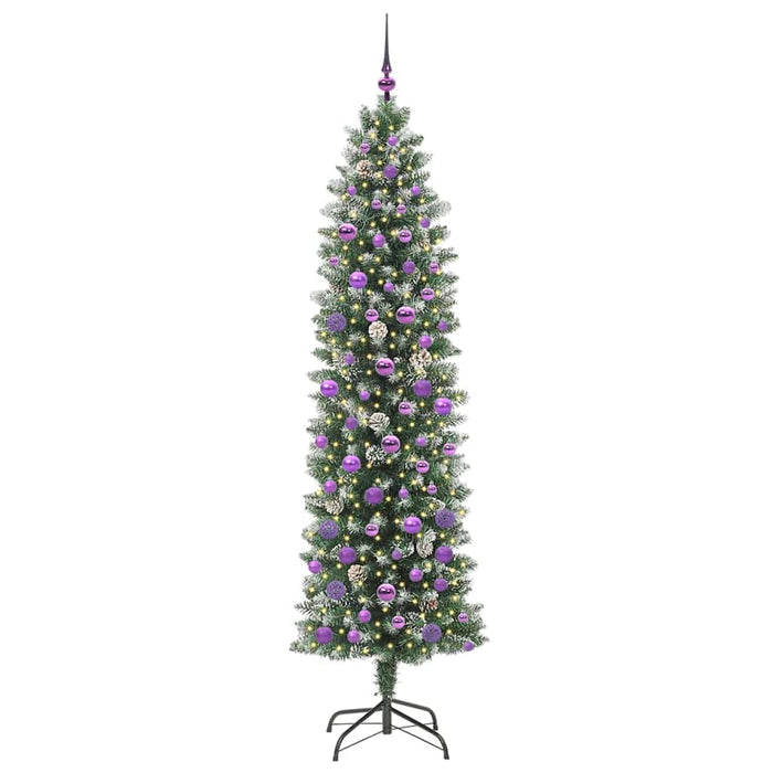 Copac Artificial Slăb de Crăciun cu 300 LED Verde și alb 210 cm - WALTI WALTI