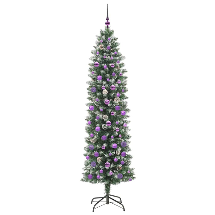 Copac Artificial Slăb de Crăciun cu 300 LED Verde și alb 210 cm - WALTI WALTI