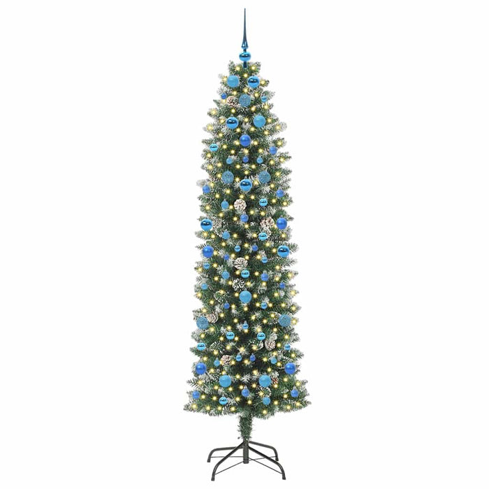 Copac Artificial Slăb de Crăciun cu 300 LED Verde și alb 210 cm - WALTI WALTI