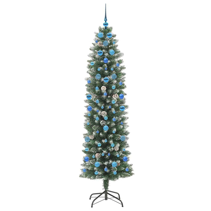 Copac Artificial Slăb de Crăciun cu 300 LED Verde și alb 210 cm - WALTI WALTI