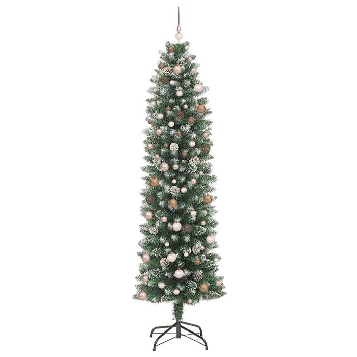 Copac Artificial Slăb de Crăciun Verde și alb 240 cm WALTI