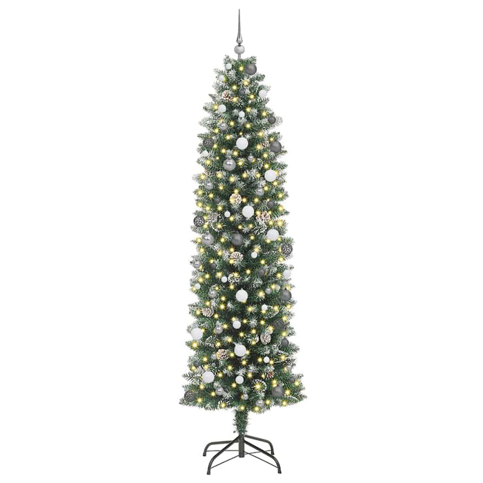 Copac Artificial Slăb de Crăciun cu 300 LED Verde și alb 240 cm - WALTI WALTI