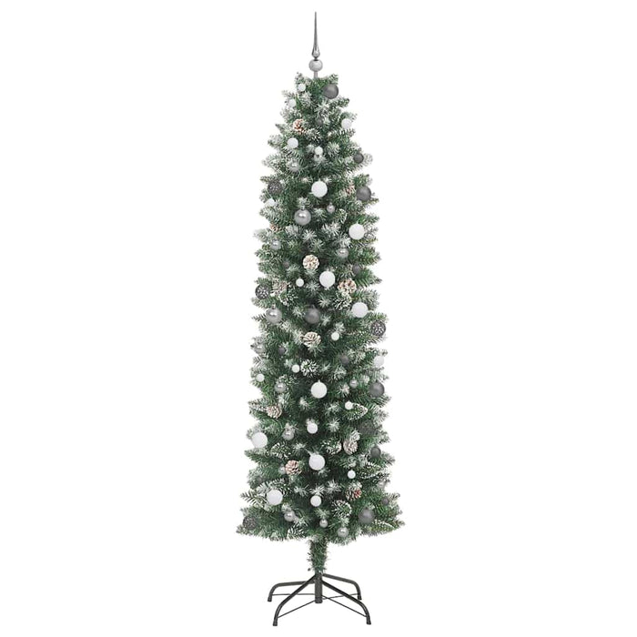 Copac Artificial Slăb de Crăciun cu 300 LED Verde și alb 240 cm - WALTI WALTI