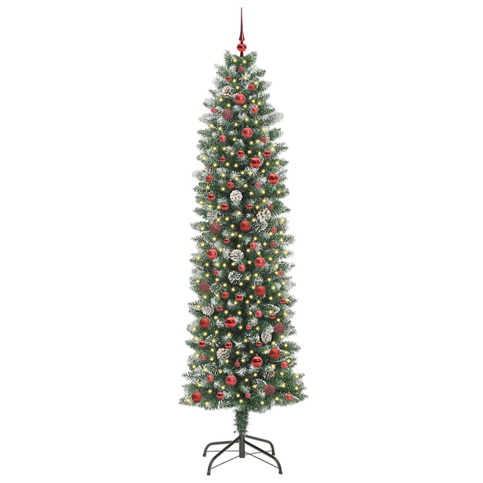 Copac Artificial Slăb de Crăciun cu 300 LED Verde și alb 240 cm - WALTI WALTI