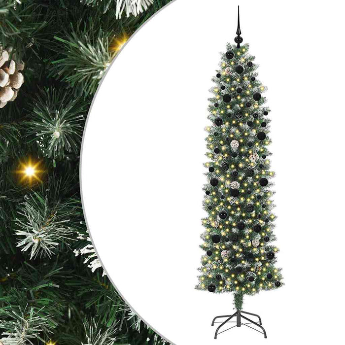 Copac Artificial Slăb de Crăciun cu 300 LED Verde și alb 240 cm - WALTI WALTI