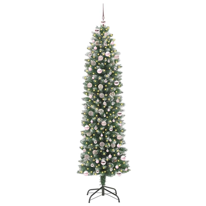 Copac Artificial Slăb de Crăciun cu 300 LED Verde și alb 240 cm - WALTI WALTI