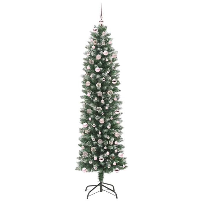 Copac Artificial Slăb de Crăciun cu 300 LED Verde și alb 240 cm - WALTI WALTI