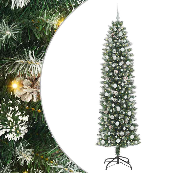 Copac Artificial Slăb de Crăciun cu 300 LED Verde și alb 240 cm - WALTI WALTI