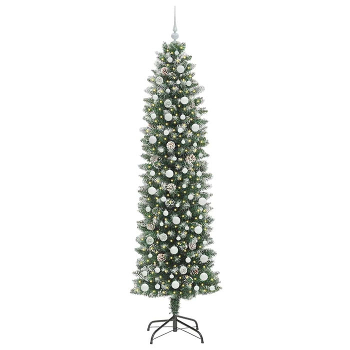 Copac Artificial Slăb de Crăciun cu 300 LED Verde și alb 240 cm - WALTI WALTI