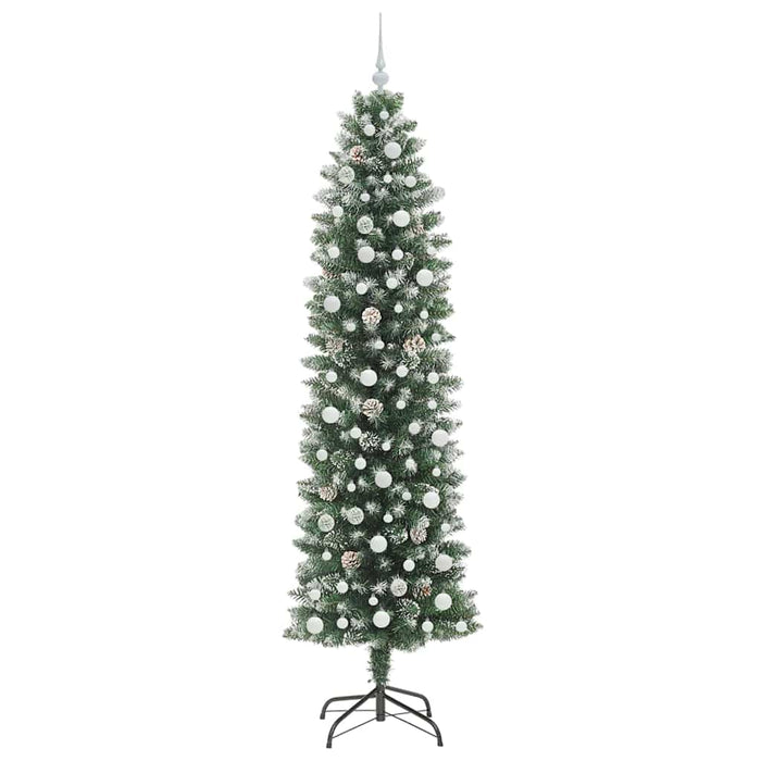 Copac Artificial Slăb de Crăciun cu 300 LED Verde și alb 240 cm - WALTI WALTI