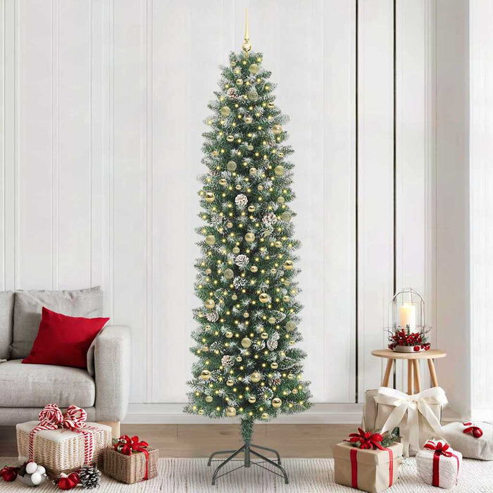 Copac Artificial Slăb de Crăciun Verde și alb 240 cm - WALTI WALTI