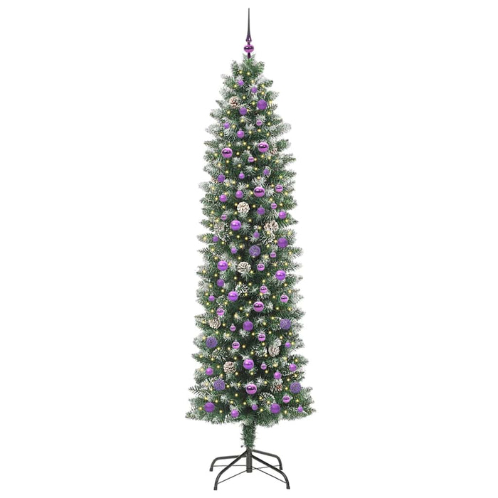 Copac Artificial Slăb de Crăciun cu 300 LED Verde și alb 240 cm - WALTI WALTI