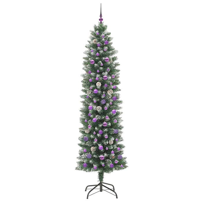 Copac Artificial Slăb de Crăciun cu 300 LED Verde și alb 240 cm - WALTI WALTI