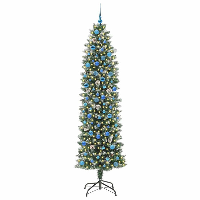 Copac Artificial Slăb de Crăciun cu 300 LED Verde și alb 240 cm - WALTI WALTI