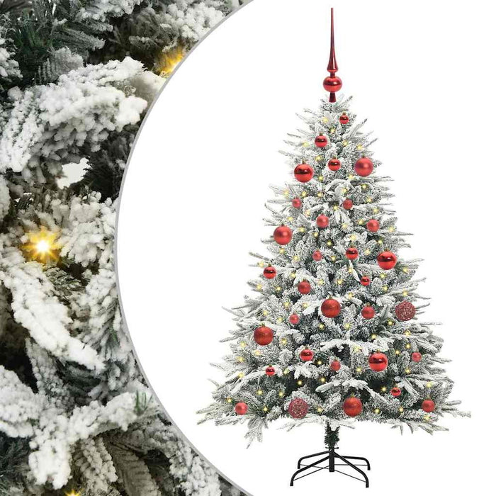 Brad de Crăciun artificial pre-luminat cu set de bile Verde - WALTI WALTI
