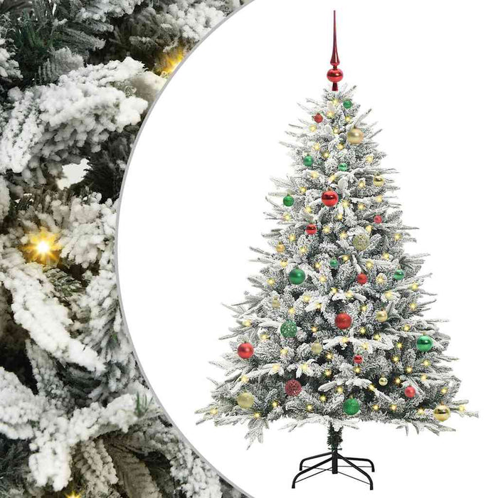 Brad de Crăciun artificial pre-luminat cu set de bile Verde - WALTI WALTI