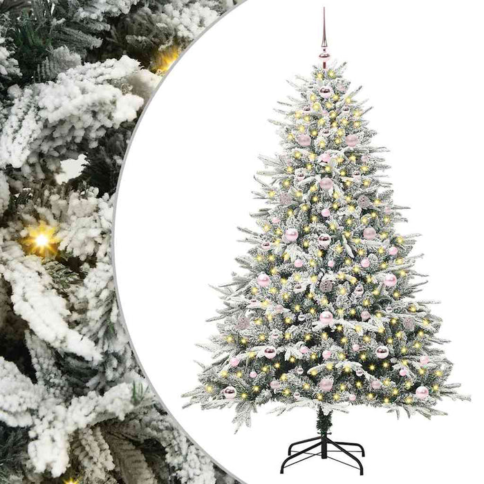 Brad de Crăciun artificial pre-luminat cu set de bile Verde - WALTI WALTI