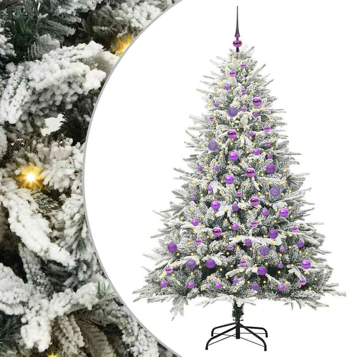 Brad de Crăciun artificial pre-luminat cu set de bile Verde - WALTI WALTI
