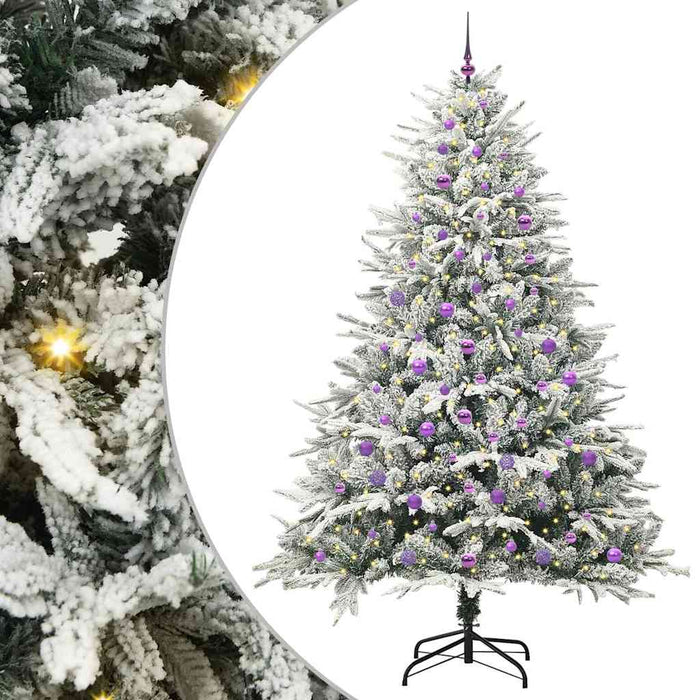 Brad de Crăciun artificial pre-iluminat cu set de bile Verde WALTI