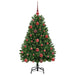 Brad de Crăciun artificial cu 150 LED Verde 120 cm PVC și Metal - WALTI WALTI