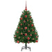 Brad de Crăciun artificial cu 150 LED Verde 120 cm PVC și Metal - WALTI WALTI