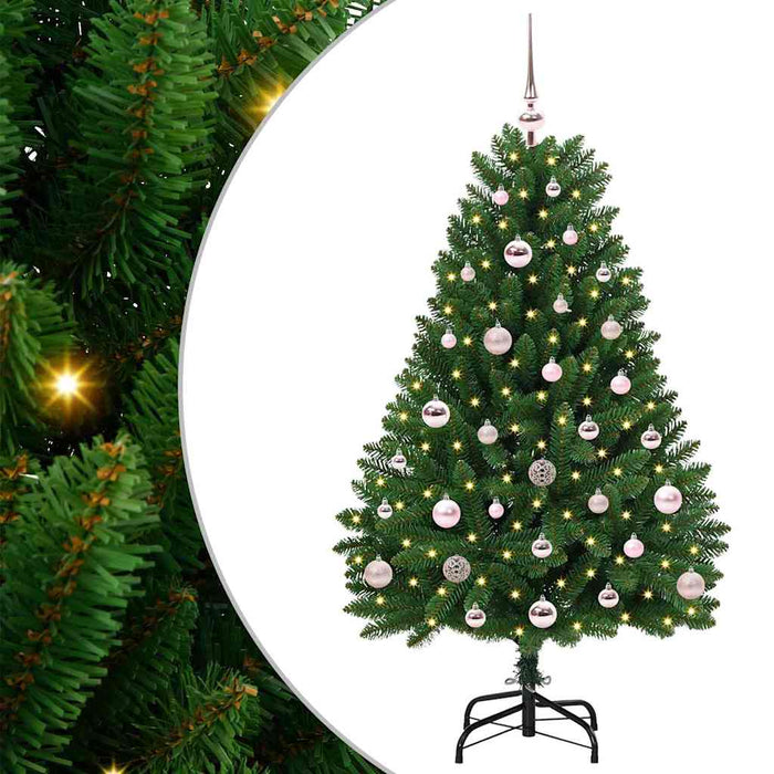 Brad de Crăciun artificial cu 150 LED Verde 120 cm PVC și Metal - WALTI WALTI