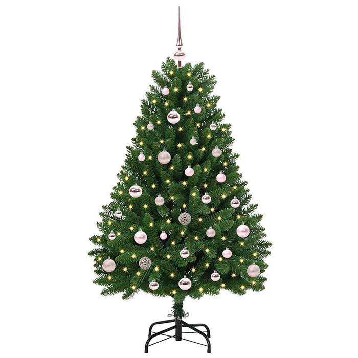 Brad de Crăciun artificial cu 150 LED Verde 120 cm PVC și Metal - WALTI WALTI