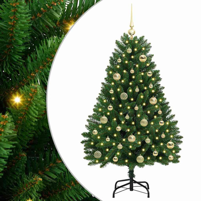 Brad de Crăciun artificial cu 150 LED Verde 120 cm PVC și Metal - WALTI WALTI