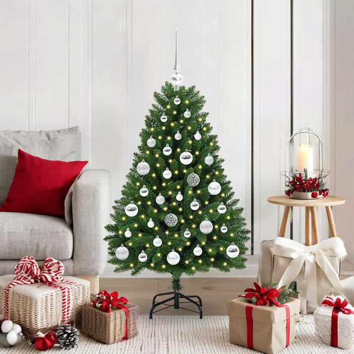 Brad de Crăciun artificial cu 150 LED Verde 120 cm PVC și Metal - WALTI WALTI