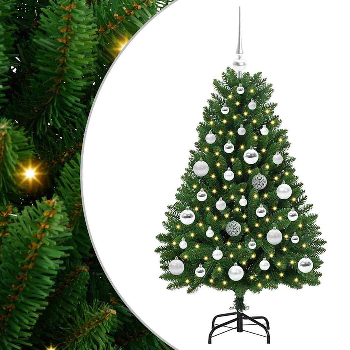 Brad de Crăciun artificial cu 150 LED Verde 120 cm PVC și Metal - WALTI WALTI