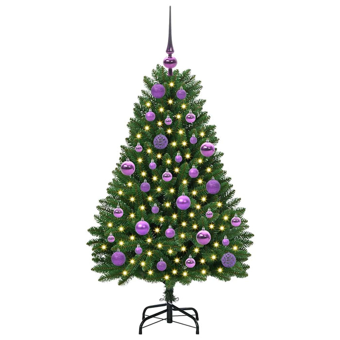Brad de Crăciun artificial cu 150 LED Verde 120 cm PVC și Metal - WALTI WALTI