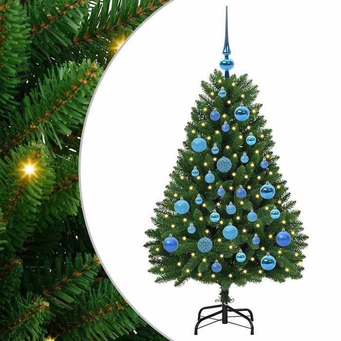 Brad de Crăciun artificial cu 150 LED Verde 120 cm PVC și Metal - WALTI WALTI