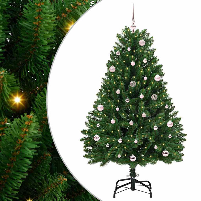 Brad de Crăciun artificial cu 150 LED Verde 150 cm PVC și Metal - WALTI WALTI