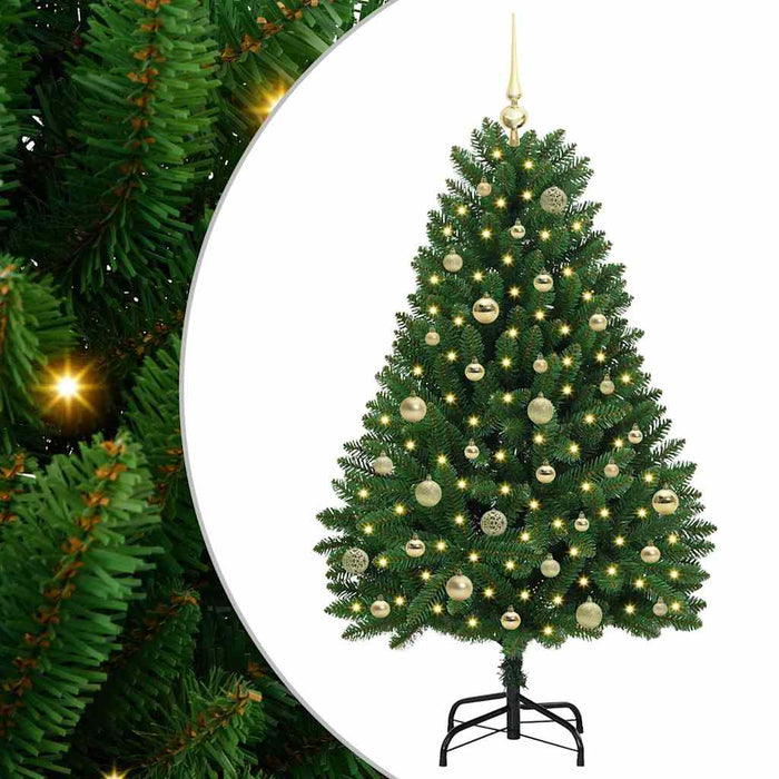 Brad de Crăciun artificial cu 150 LED Verde 150 cm PVC și Metal - WALTI WALTI