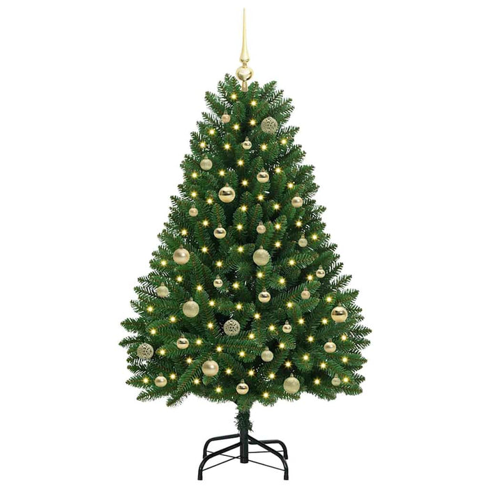 Brad de Crăciun artificial cu 150 LED Verde 150 cm PVC și Metal - WALTI WALTI