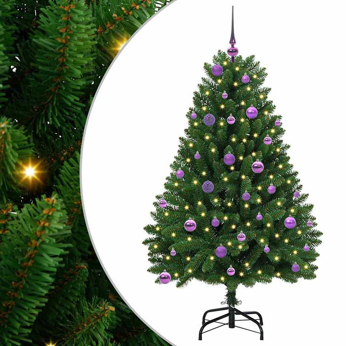 Brad de Crăciun artificial cu 150 LED Verde 150 cm PVC și Metal - WALTI WALTI