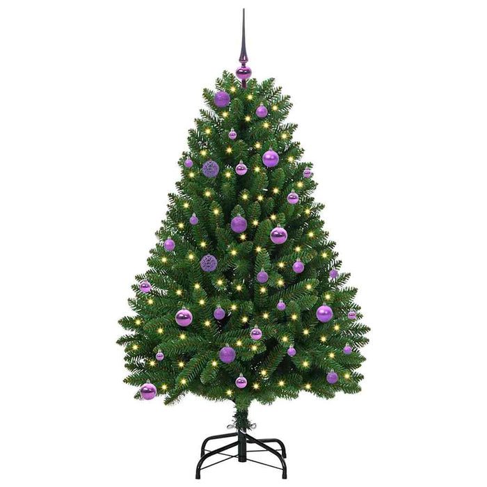 Brad de Crăciun artificial cu 150 LED Verde 150 cm PVC și Metal - WALTI WALTI