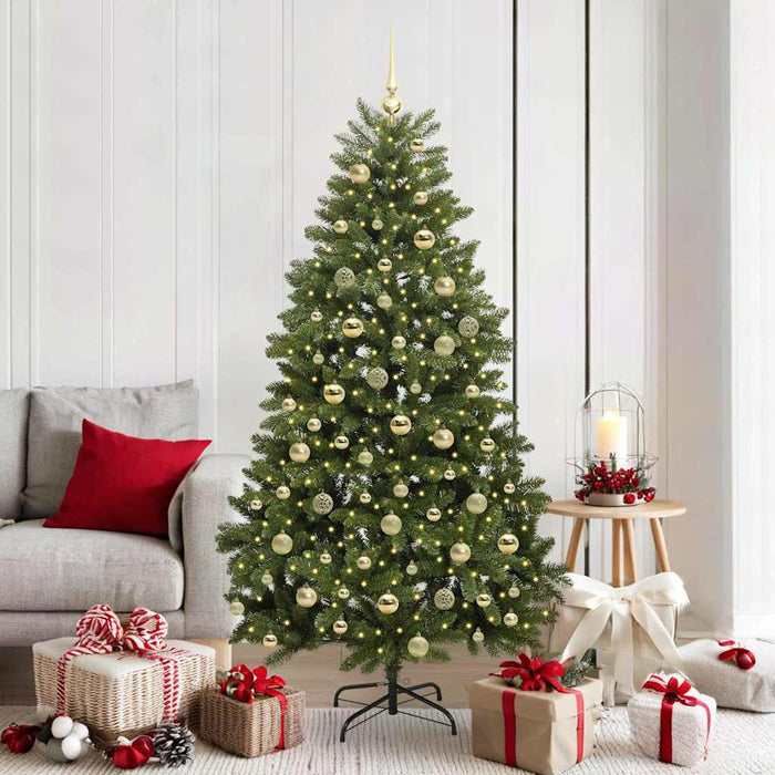Brad de Crăciun artificial 180 cm 300 LED-uri Alb cald Verde WALTI