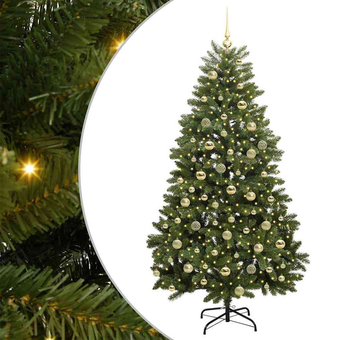 Brad de Crăciun artificial 180 cm 300 LED-uri Alb cald Verde WALTI