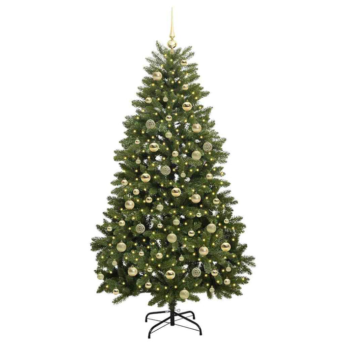 Brad de Crăciun artificial 180 cm 300 LED-uri Alb cald Verde WALTI