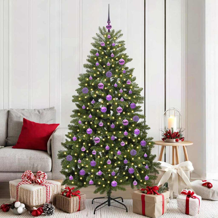 Brad de Crăciun artificial cu 300 LED Verde 180 cm PVC și Metal - WALTI WALTI