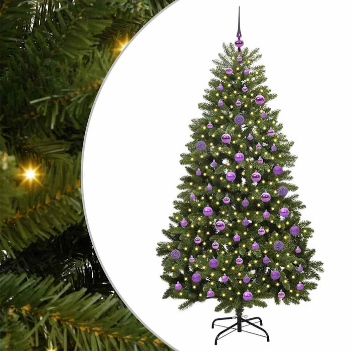 Brad de Crăciun artificial cu 300 LED Verde 180 cm PVC și Metal - WALTI WALTI