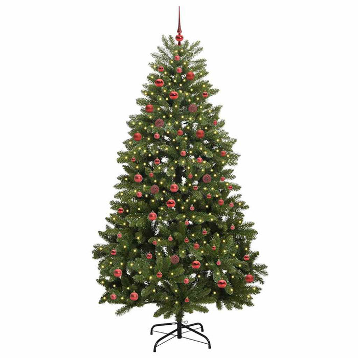 Brad de Crăciun artificial 210 cm 300 LED-uri Alb cald Verde WALTI
